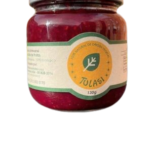 Mermelada de Moras azules y ruibarbo endulzada con azúcar orgánica al 20% presentación 230g